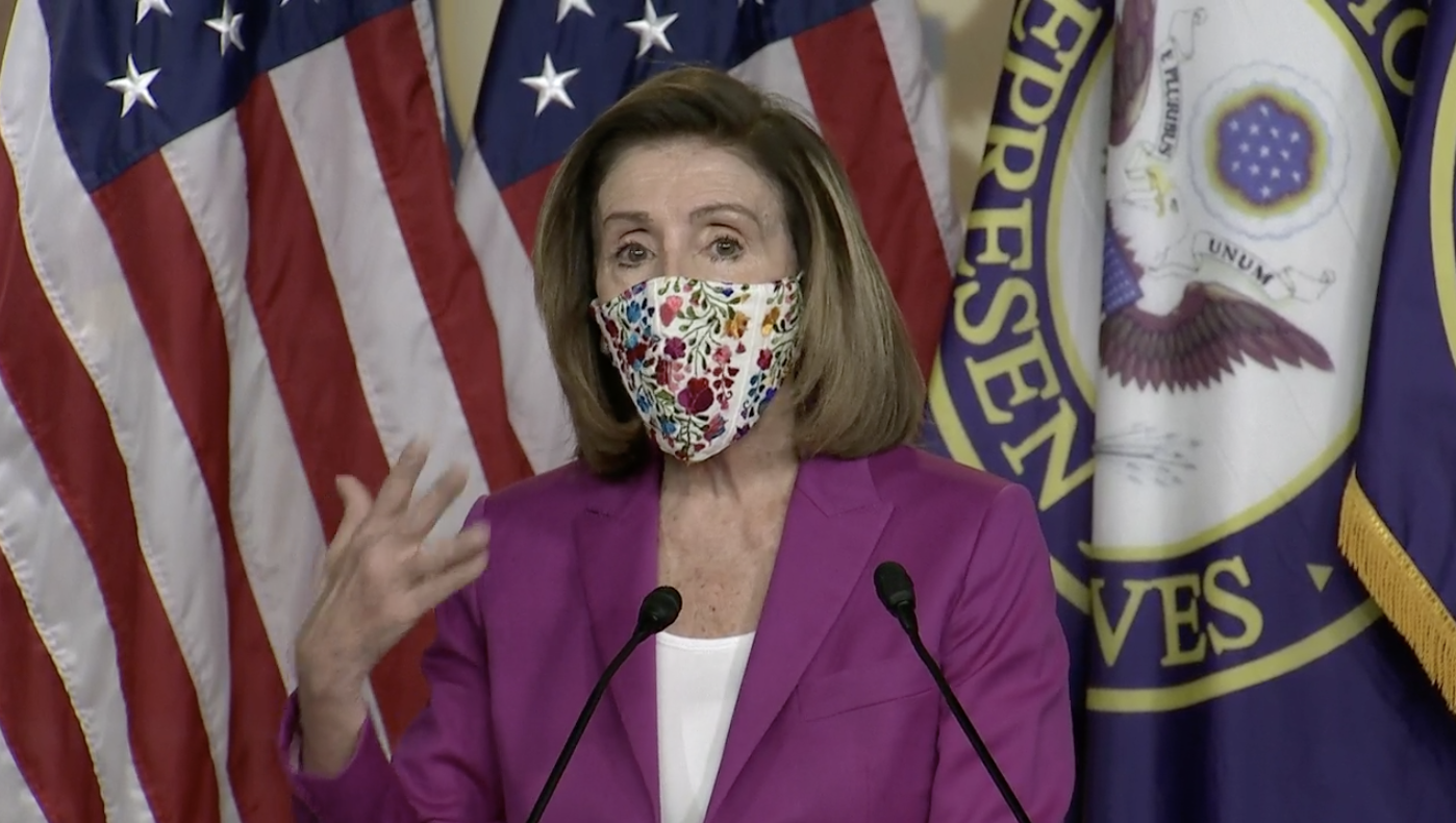 Pictured: Pelosi at a Thursday press conference. (Screenshot from CBS)