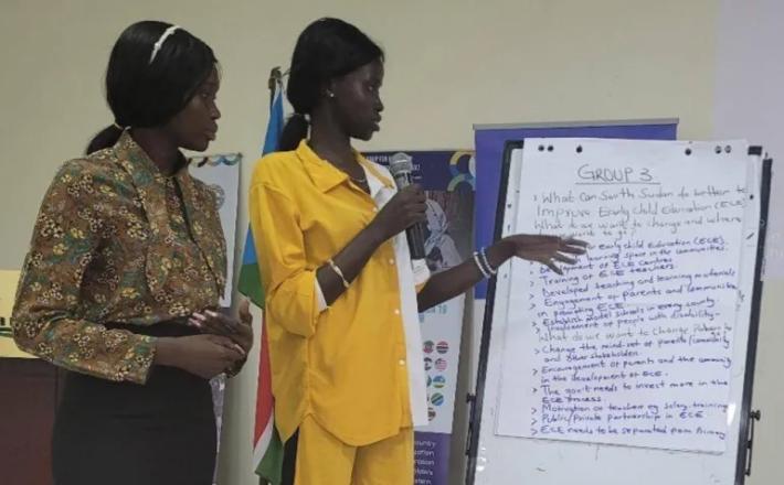 مشارِكات من جنوب السودان في برنامج ترعاه اليونسكو عن السياسات الوطنية (اليونسكو)