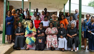 Hon. Mary Maulidi Khembo, MP, Chairperson of the Parliamentary Women’s Caucus (seated, front row, third from right), and Senator Biodun Olujimi (seated, front row, third from left), representing the African Women’s Leadership Network, pose for a group photo with members of the Parliamentary Women’s Caucus.