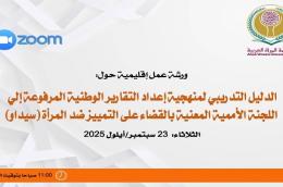 الدليل التدريبي لمنهجية إعداد التقارير الوطنية المرفوعة إلى اللجنة الأممية المعنية بالقضاء على التمييز ضد المرأة (سيداو)