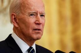 FILE PHOTO: U.S. President Joe Biden speaks to reporters as he holds his first formal news conference in the East Room of the White House in Washington, U.S., March 25, 2021. REUTERS/Leah Millis