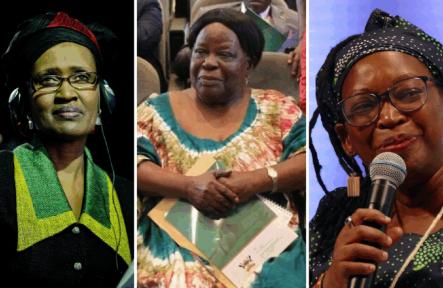 Left: Winnie Byanyimal. Image by COP PARIS, CC0 1.0. Middle: Joyce Mpanga. Image by U.S. Mission Uganda. CC0 1.0. Right: Stella Nyanzi. Image by Kritzolina, CC BY-SA 4.0. All via Wikimedia Commons.