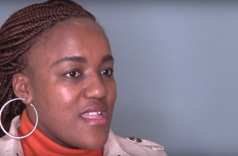 Linda Landu (Chief Whip of Cape Winelands District Municipality, South Africa) speaks to International IDEA about women in politics.  Image: International IDEA/Fredrik Larsson