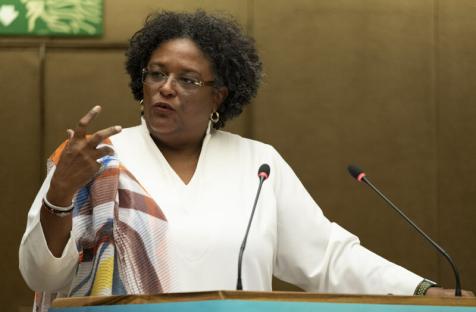 Primera ministra de Barbados, Mia Mottley, en la XVI Conferencia Raúl Prebisch en Ginebra, Suiza, 10 de septiembre de 2019. Foto en Flickr de Timothy Sullivan, UNCTAD (CC BY-SA 2.0).