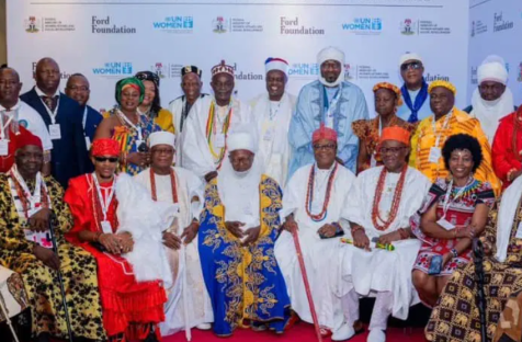 A group of traditional leaders at a consultation. 