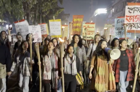 Women marched in Dhaka at midnight