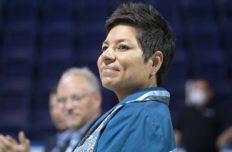 La cheffe du Conseil mohawk de Kahnawake récemment élue, Kahsennenhawe Sky-Deer  PHOTO : RADIO-CANADA / IVANOH DEMERS