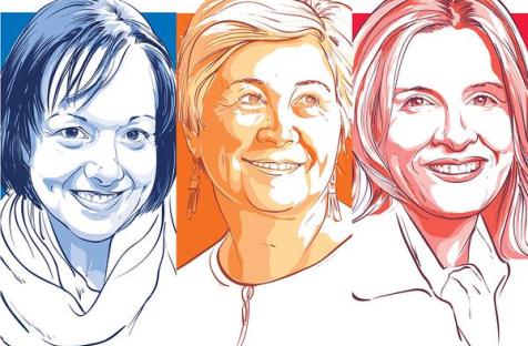 Jenni Byrne (à  gauche), Anne Mcgrath et Katie Telford