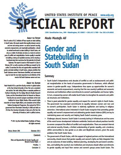 Gender and State Building in South Sudan