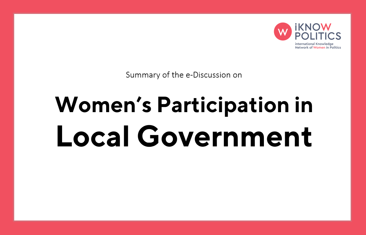 Summary Of The E Discussion On Womens Participation In Local Government International 