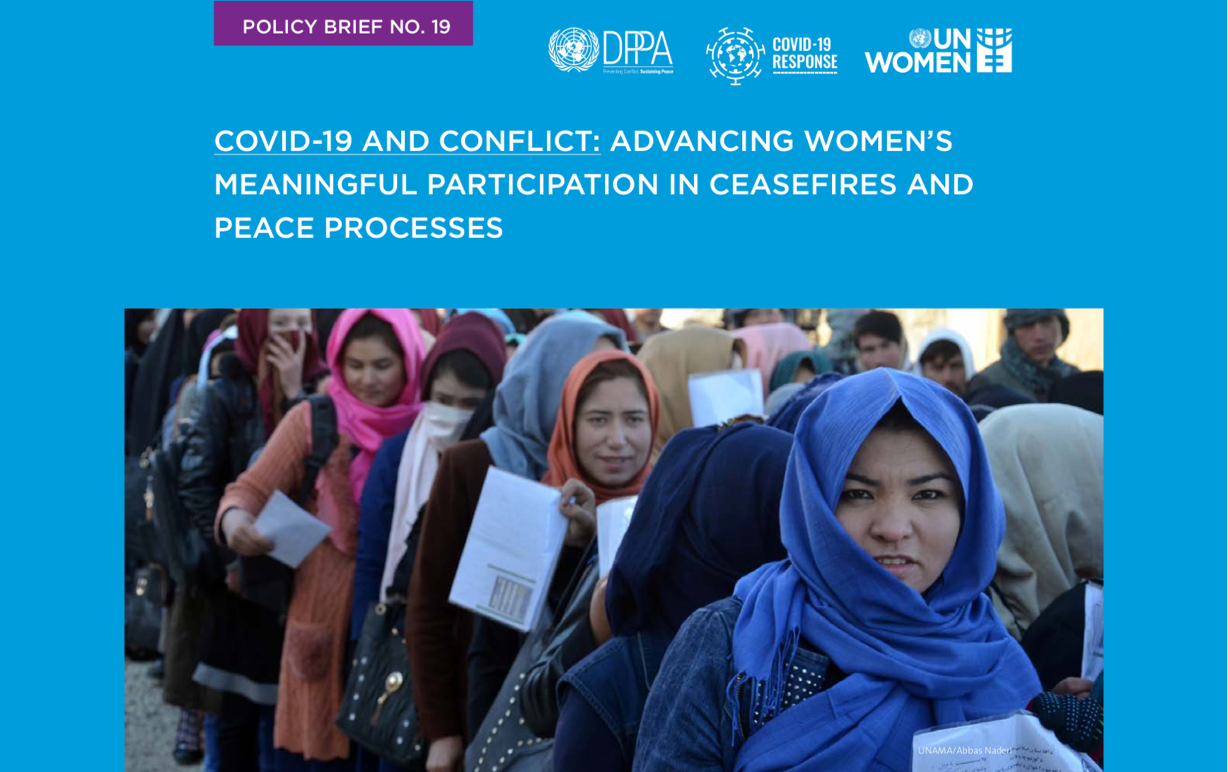 COVID-19 and conflict: Advancing women’s meaningful participation in ...