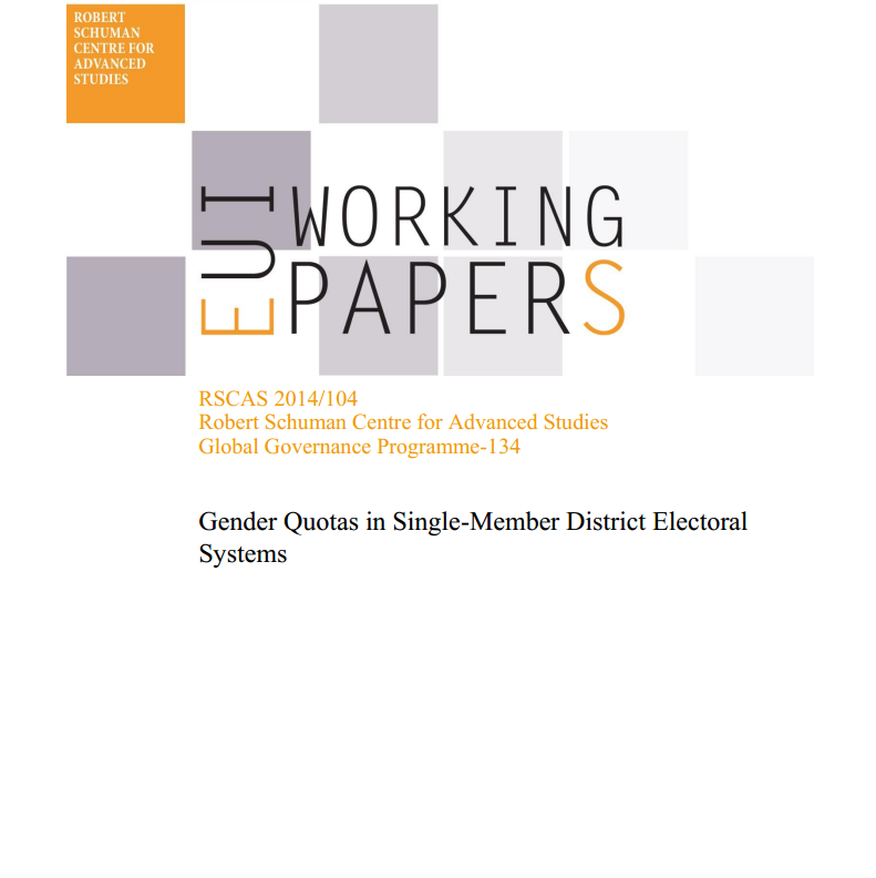 Gender Quotas In Single-member District Electoral Systems