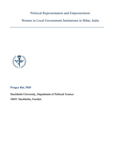 Political Representation and Empowerment: Women in Local Government ...