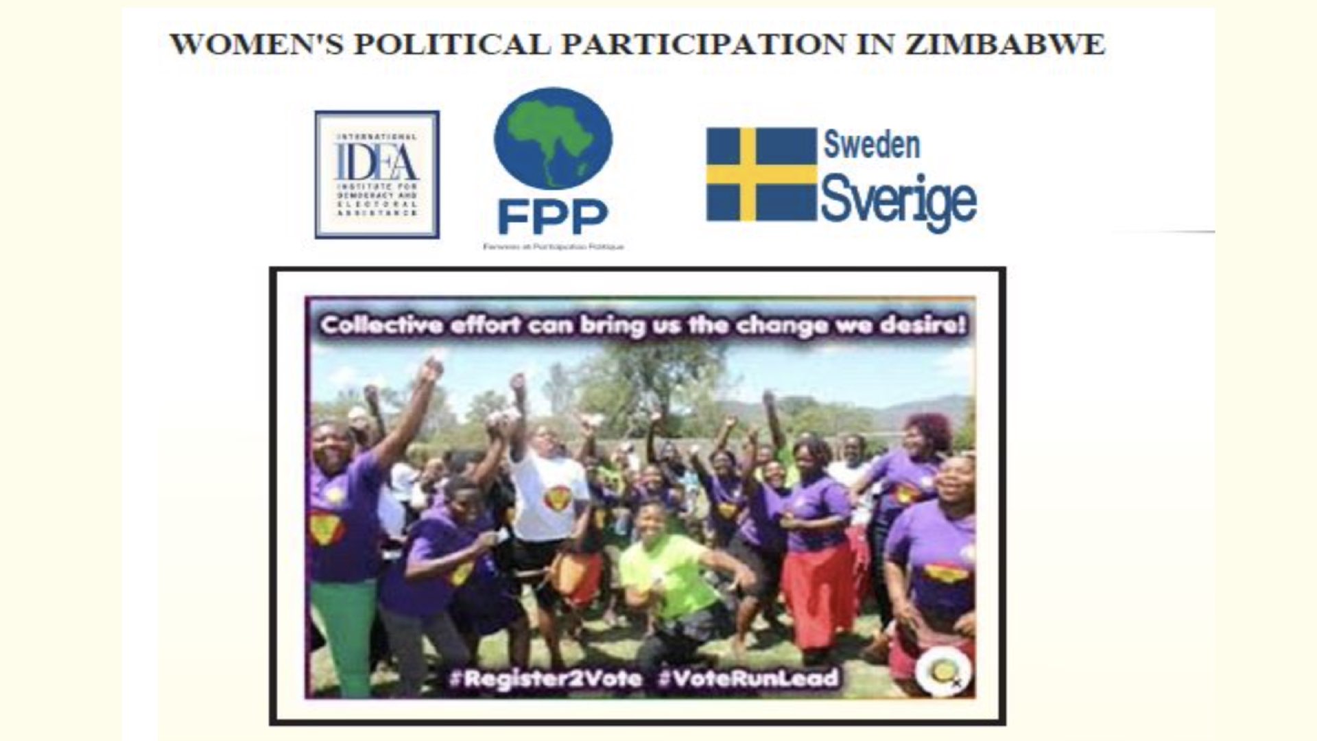 Situational analysis of women’s political participation in Zimbabwe